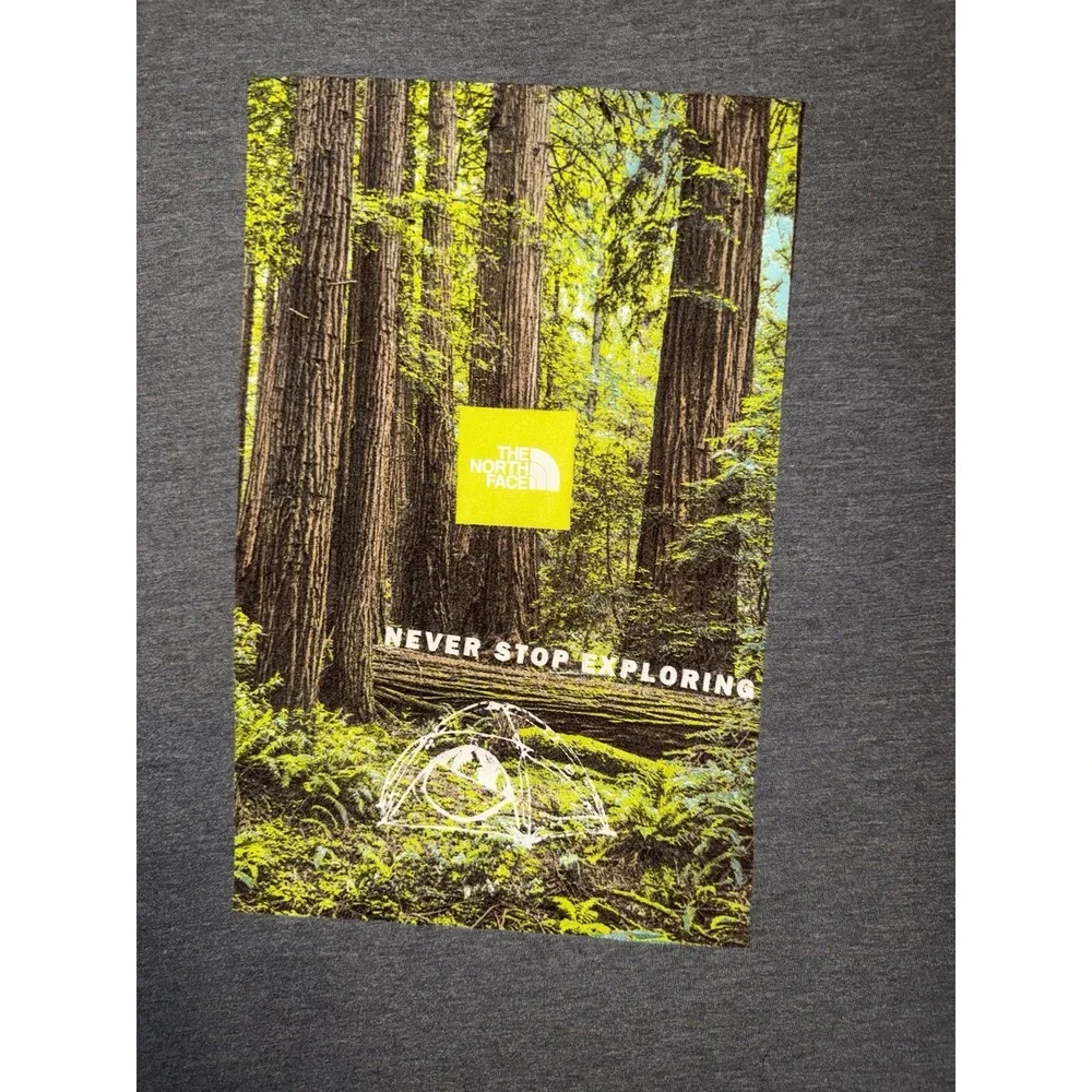 The North Face Mens Classic Gray Short Sleeve T Shirt L Never Stop Exploring